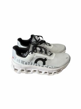 On Running Cloudmonster  All White and Black Cloudtec Sneakers Size 9